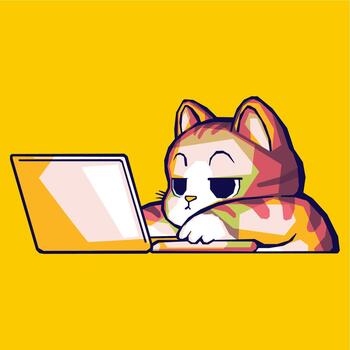 lazy cat pop art vector