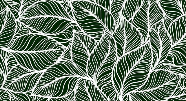 sin costura profundo verde hoja modelo resumen botánico antecedentes vector