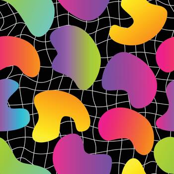 vistoso resumen degradado mancha formas conjunto de líquido irregular formas en negro antecedentes vector