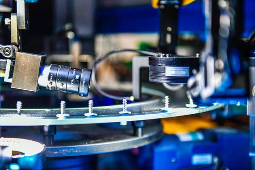 High-quality control in manufacturing optical sorting machine for fasteners screw in product line photo