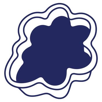 Abstract Blob Illustration in Dark Blue and White with Wavy Lines a Modern and Artistic Design Element vector