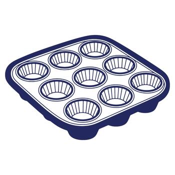 illustration of a muffin tin with empty cupcake liners baking essential for home cooking and pastry art projects perfect for baking concepts vector