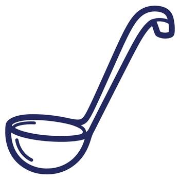 Minimalist Soup Ladle Illustration for Culinary Designs and Kitchenware Concepts Depicting Elegance and Functionality with Clean Lines and Modern Aesthetic vector