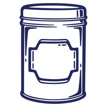 Stylized Drawing of a Canning Jar with a Custom Label Area Ready for Branding and Product Presentation vector