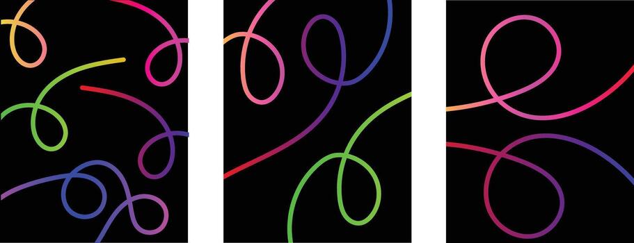 resumen vistoso brillante líneas, dinámica bucle degradado patrones vector