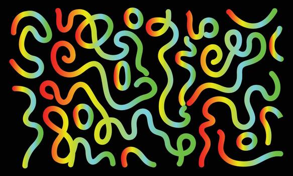 Vibrant abstract glowing gradient lines and swirls pattern background vector