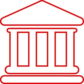 clásico edificio icono con columnas y frontón vector