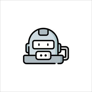 Robot Icon . Cute Futuristic Android AI Concept., artificial intelligence vector