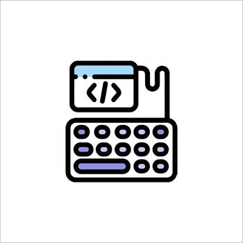 Coding Keyboard Icon Programming Web Development, developer vector