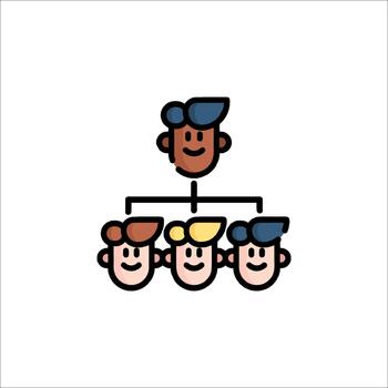 Organization Chart Icon Hierarchy Team Structure Leadership, employee vector