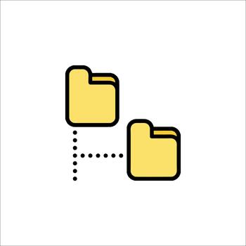 File Transfer Icon Data Migration Copy and Backup Concept, connection vector