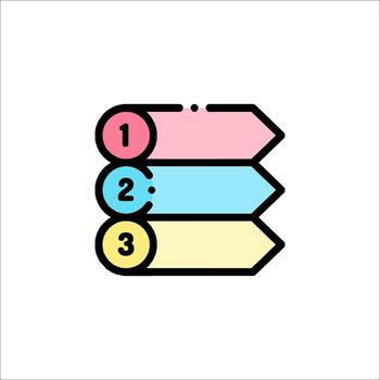 Numbered List Steps Process Infographic Workflow, presentation vector