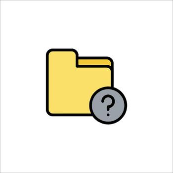 Unknown Folder Icon File Question Mark Data Concept vector