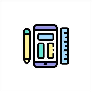 Mobile App Design Icon UI UX Development Sketch, ruler vector