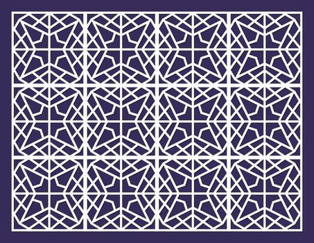Geometric pattern in white on purple vector