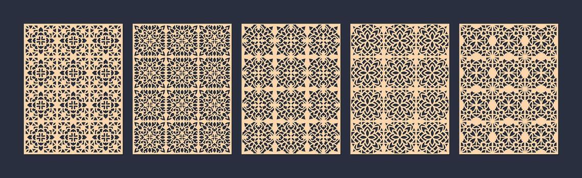 Intricate decorative pattern designs on paper vector