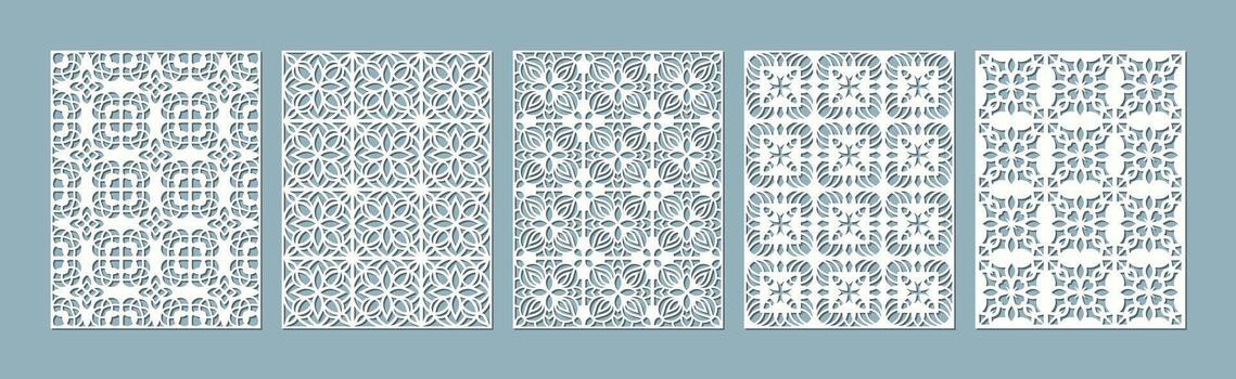Elegant laser cut design patterns display vector
