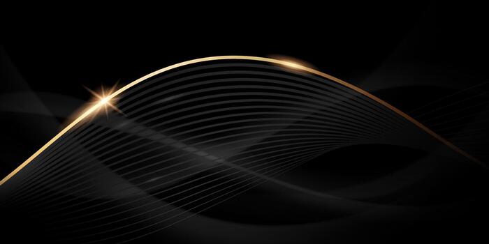 Abstract background with golden lines and curves vector