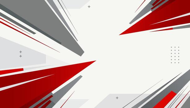 rojo y gris resumen geométrico antecedentes con dinámica angular formas para moderno negocio, tecnología, o Deportes diseño vector