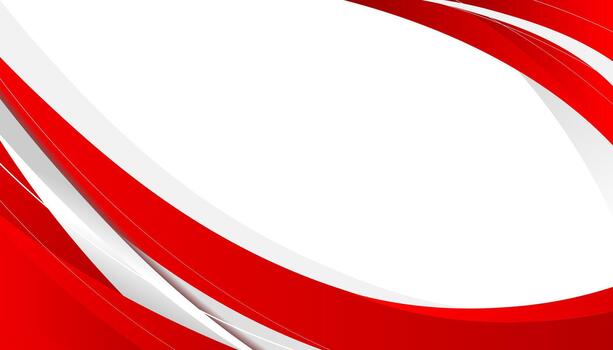 Abstract red and white wave background with smooth curved lines and modern gradient design. vector