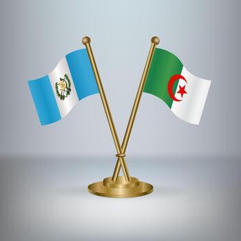 Guatemala and Algeria table flag relation, with gradient background vector