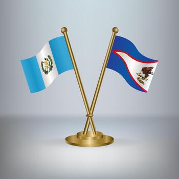 Guatemala and American Samoa table flag relation, with gradient background vector