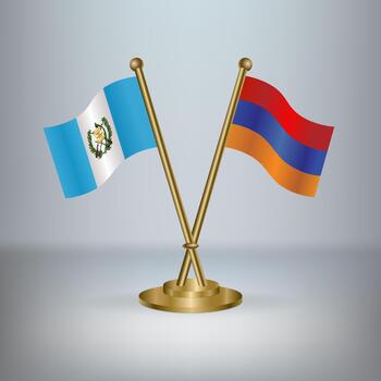Guatemala and Armenia table flag relation, with gradient background vector