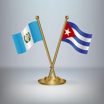 Guatemala and Cuba table flag relation, with gradient background vector