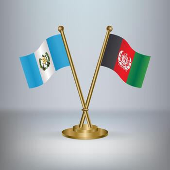 Guatemala and Afghanistan table flag relation, with gradient background vector
