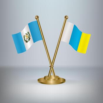 Guatemala and Canary Islands table flag relation, with gradient background vector