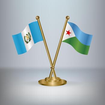 Guatemala and Djibouti table flag relation, with gradient background vector