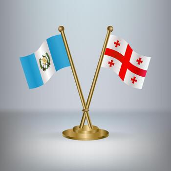 Guatemala and Georgia Republic table flag relation, with gradient background vector