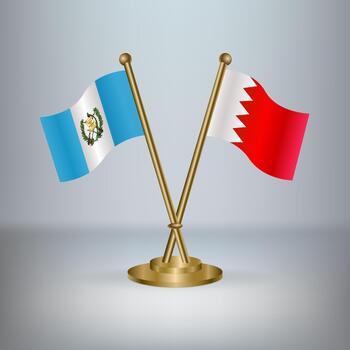 Guatemala and Bahrain table flag relation, with gradient background vector