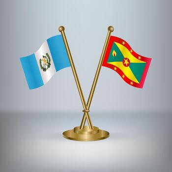 Guatemala and Grenada table flag relation, with gradient background vector