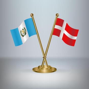 Guatemala and Denmark table flag relation, with gradient background vector