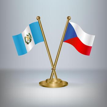 Guatemala and Czech Republic table flag relation, with gradient background vector