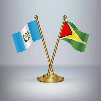 Guatemala and Gunaya table flag relation, with gradient background vector