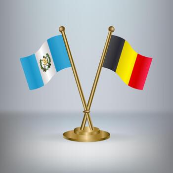 Guatemala and Belgium table flag relation, with gradient background vector