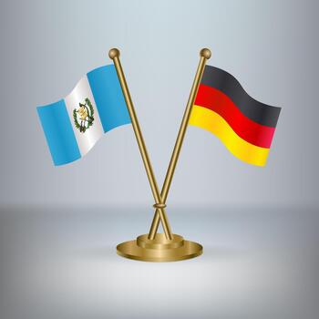 Guatemala and Germany table flag relation, with gradient background vector