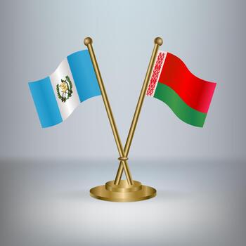 Guatemala and Belarus table flag relation, with gradient background vector