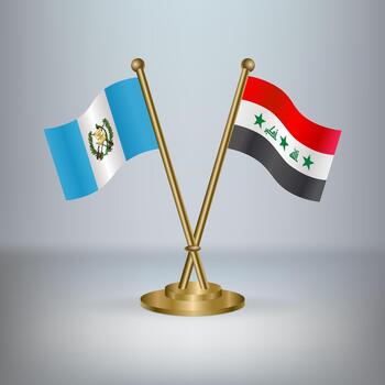 Guatemala and Iraq table flag relation, with gradient background vector