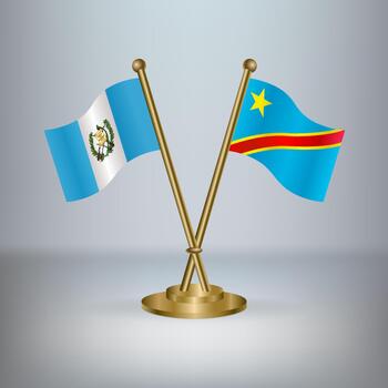 Guatemala and Congo table flag relation, with gradient background vector