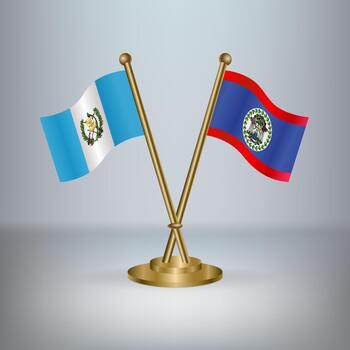 Guatemala and Belize table flag relation, with gradient background vector