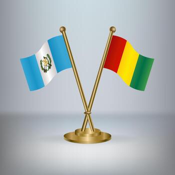 Guatemala and Guinea table flag relation, with gradient background vector