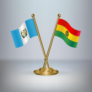 Guatemala and Bolivia table flag relation, with gradient background vector