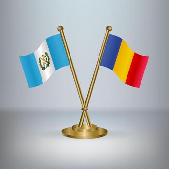 Guatemala and Chad table flag relation, with gradient background vector