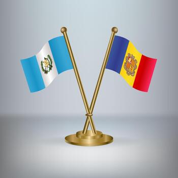 Guatemala and table Andorra flag relation, with gradient background vector