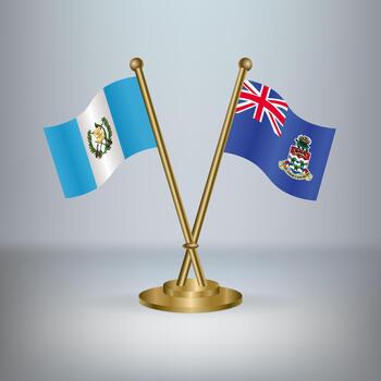 Guatemala and Cayman Islands table flag relation, with gradient background vector
