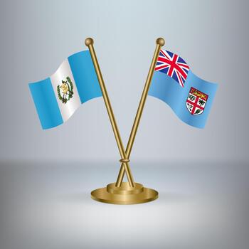 Guatemala and Fiji table flag relation, with gradient background vector