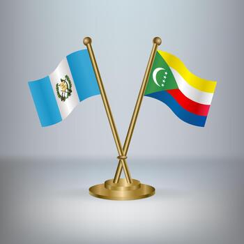 Guatemala and Comoros table flag relation, with gradient background vector